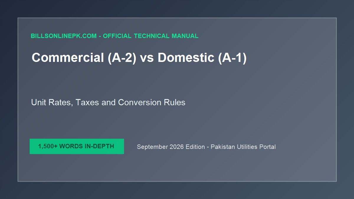 Commercial Electricity Tariff (A-2) vs Domestic Tariff (A-1): Unit Rates, Taxes & Conversion Rules