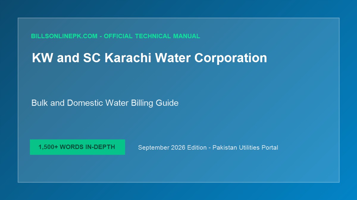 KW&SC (KWSB Karachi Water Corporation) Online Duplicate Bill Check & Bulk Tariff Guide