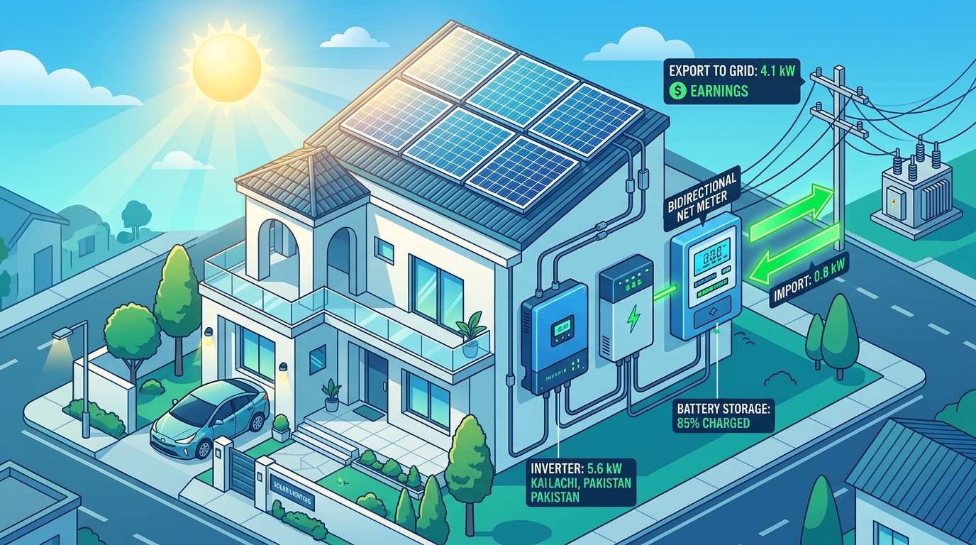 Solar Net Metering in Pakistan: 2026 Regulations, Green Meter Application, Tariffs & Payback Analysis