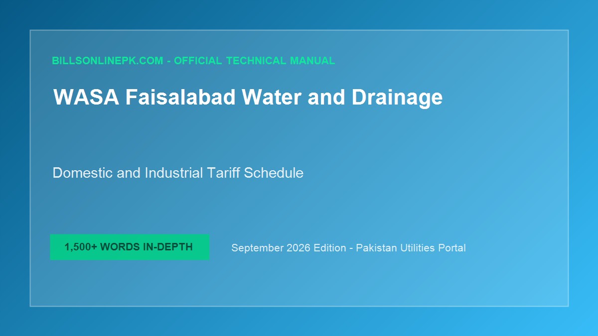 WASA Faisalabad Water Billing & Industrial Drainage Tariff Schedule: Payment & Verification