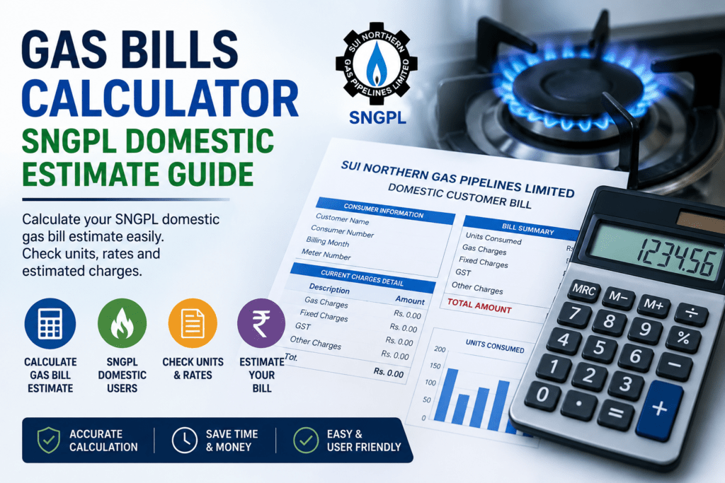 Gas Bills Calculator SNGPL Domestic Estimate Guide