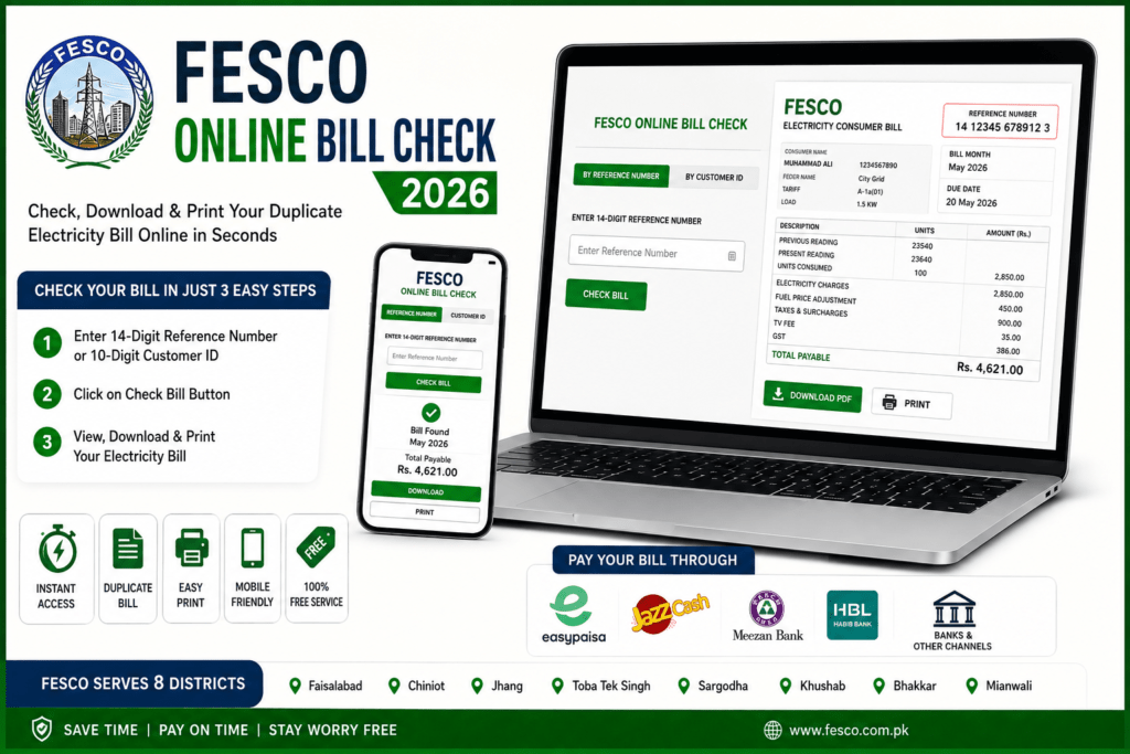 FESCO Online Bill Check 2026