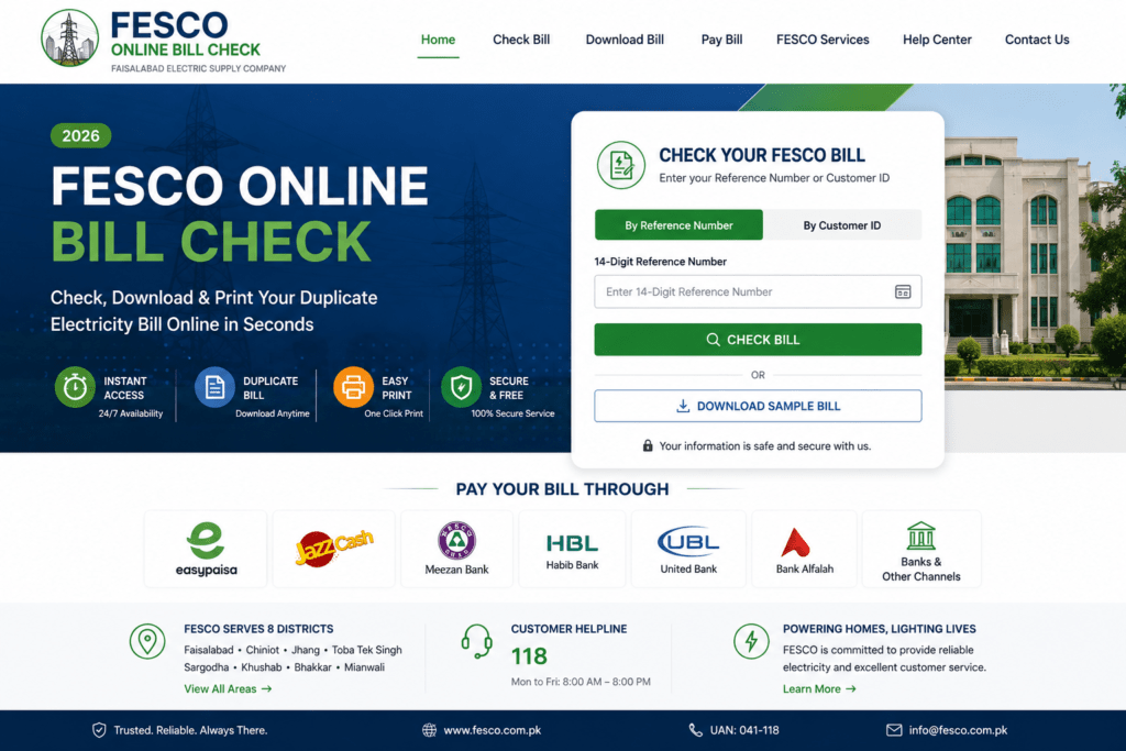 FESCO Online Bill Check 2026